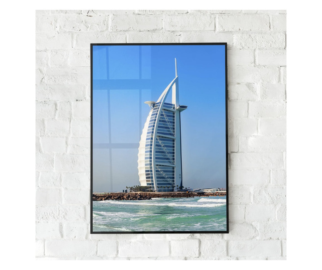 Uokvireni Plakati, Burj Al Arab, 80x60 cm, Črn okvir