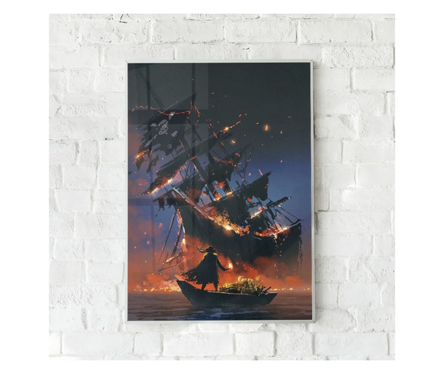 Uokvireni Plakati, Burning Ship, 42 x 30 cm, Bijeli okvir