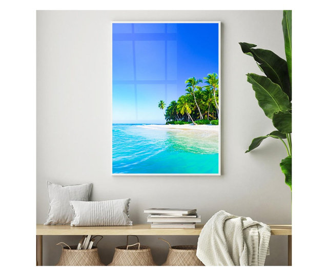 Plakat w ramce, Caribbean Landscape, 60x40 cm, biała ramka