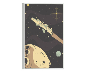 Plakat w ramce, Cartoon Spaceship, 50x 70 cm, biała ramka