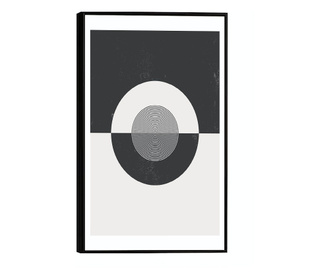 Plakat w ramce, Cerc Alb negru, 80x60 cm, czarna ramka