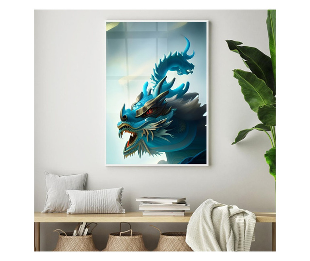 Plakat w ramce, Chinese Dragon, 50x 70 cm, biała ramka
