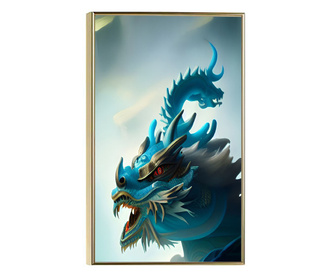 Uokvireni Plakati, Chinese Dragon, 21 x 30 cm, Zlatni okvir