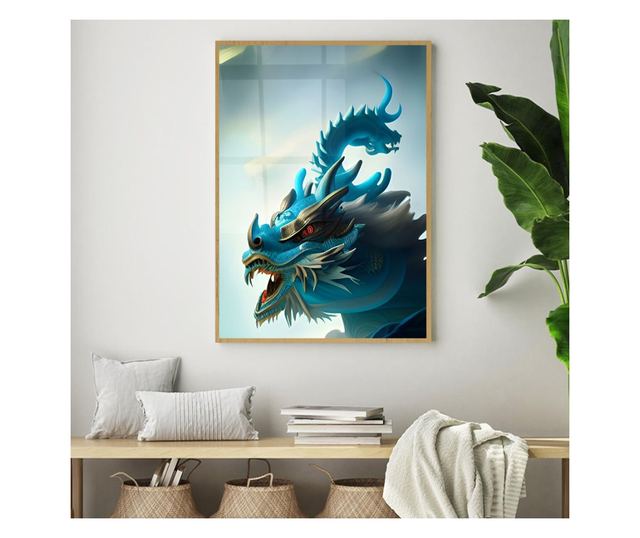 Uokvireni Plakati, Chinese Dragon, 60x40 cm, Zlatni okvir