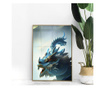 Plakat w ramce, Chinese Dragon, 60x40 cm, złota rama