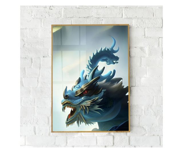 Uokvireni Plakati, Chinese Dragon, 60x40 cm, Zlatni okvir