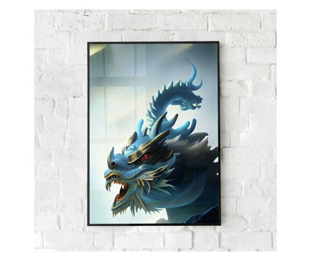 Plakat w ramce, Chinese Dragon, 80x60 cm, czarna ramka