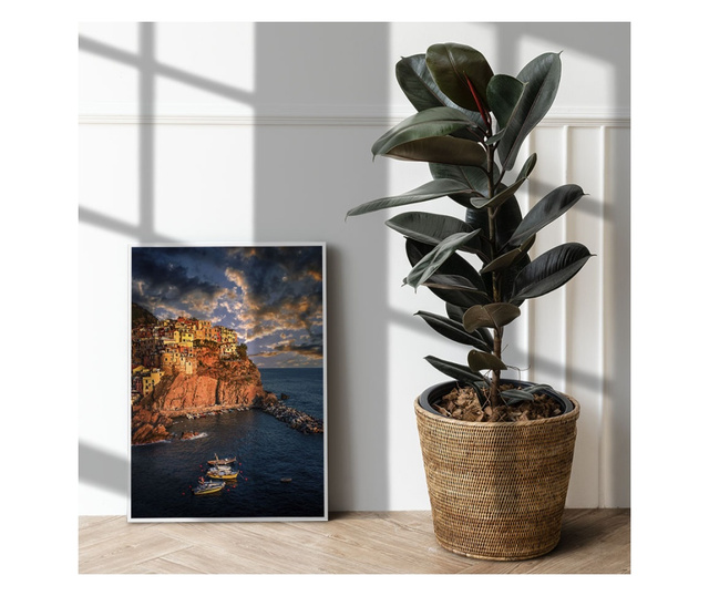 Plakat w ramce, Cinque Terre, 60x40 cm, biała ramka