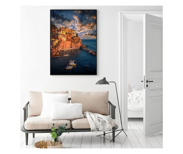 Uokvireni Plakati, Cinque Terre, 50x 70 cm, Črn okvir