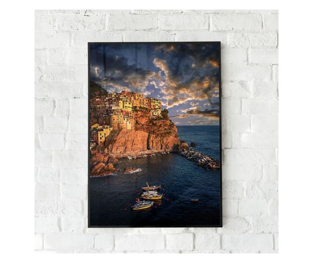 Uokvireni Plakati, Cinque Terre, 50x 70 cm, Črn okvir