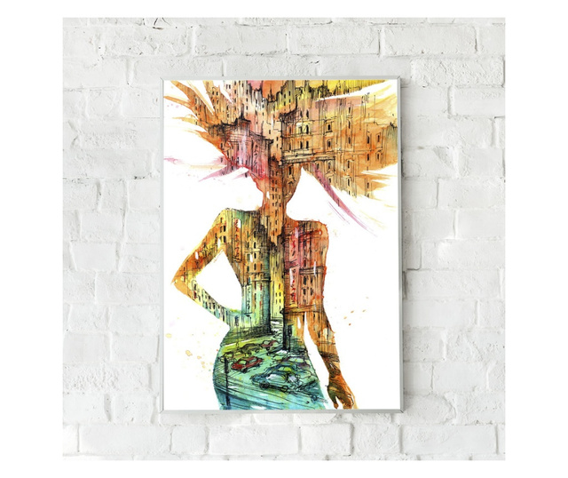 Plakat w ramce, City Girl, 80x60 cm, biała ramka