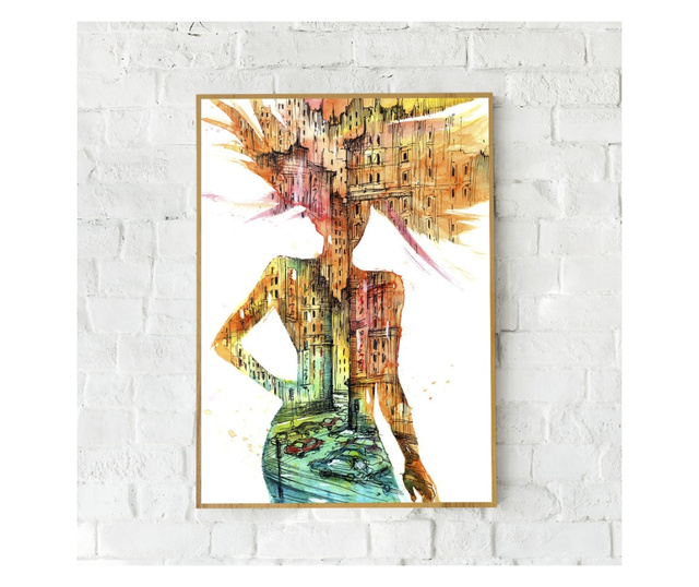 Uokvireni Plakati, City Girl, 50x 70 cm, Zlatni okvir