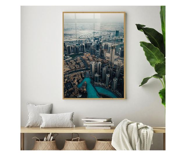 Uokvireni Plakati, City High View, 50x 70 cm, Zlatni okvir