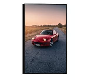 Uokvireni Plakati, Clasic Retro Ferrari, 80x60 cm, Črn okvir