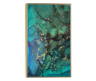 Uokvireni Plakati, Colors of Green Abstract, 50x 70 cm, Zlatni okvir