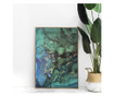 Uokvireni Plakati, Colors of Green Abstract, 80x60 cm, Zlatni okvir