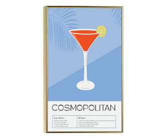 Uokvireni Plakati, Cosmopolitan, 80x60 cm, Zlatni okvir