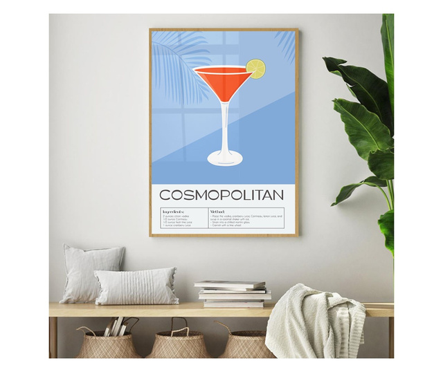 Uokvireni Plakati, Cosmopolitan, 80x60 cm, Zlatni okvir