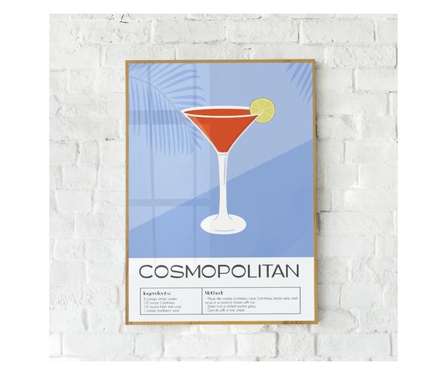 Uokvireni Plakati, Cosmopolitan, 80x60 cm, Zlatni okvir