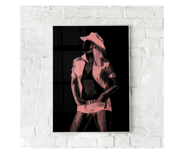 Uokvireni Plakati, CowGirl, 60x40 cm, Bijeli okvir