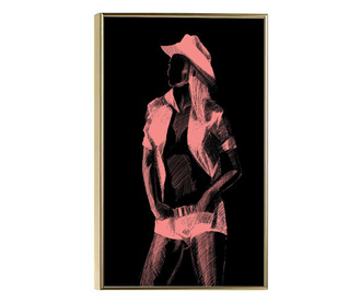 Uokvireni Plakati, CowGirl, 42 x 30 cm, Zlatni okvir