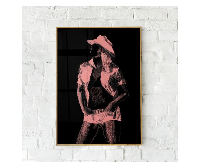 Uokvireni Plakati, CowGirl, 21 x 30 cm, Zlatni okvir