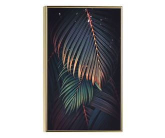 Uokvireni Plakati, Dark Green Tropical, 80x60 cm, Zlatni okvir