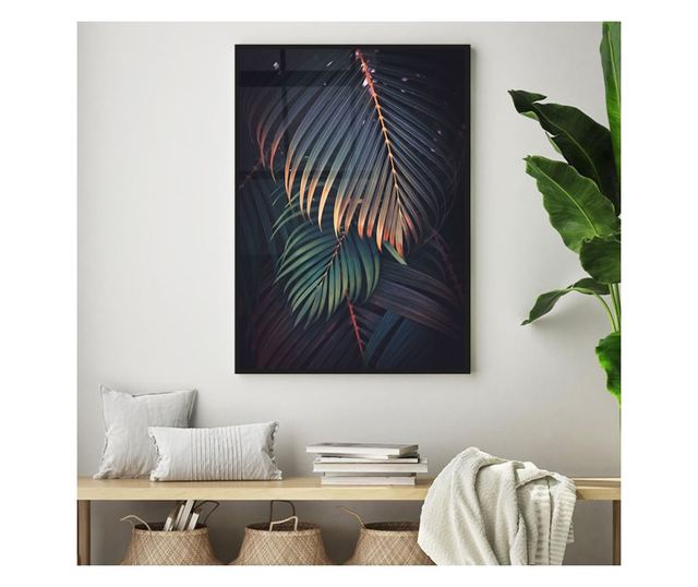 Uokvireni Plakati, Dark Green Tropical, 42 x 30 cm, Črn okvir