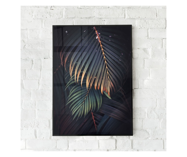 Uokvireni Plakati, Dark Green Tropical, 60x40 cm, Črn okvir
