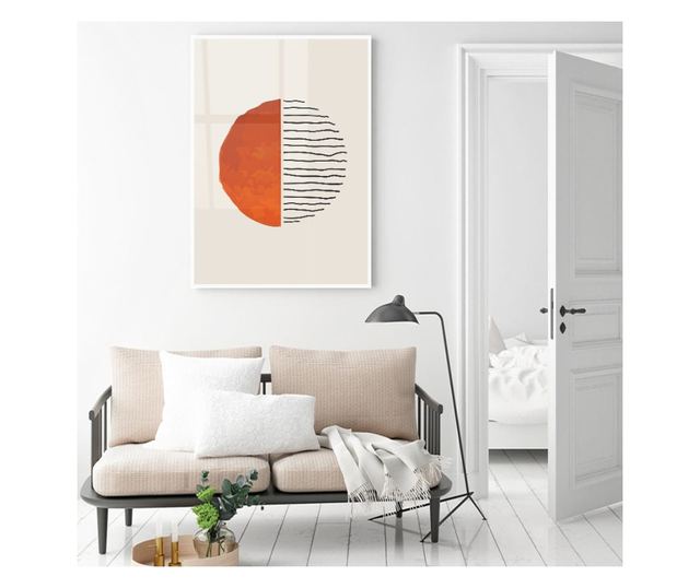 Uokvireni Plakati, Dark Orange Circle, 80x60 cm, Bijeli okvir