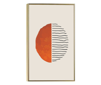 Uokvireni Plakati, Dark Orange Circle, 60x40 cm, Zlatni okvir