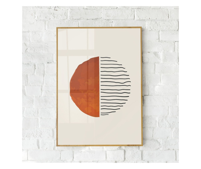 Uokvireni Plakati, Dark Orange Circle, 60x40 cm, Zlatni okvir