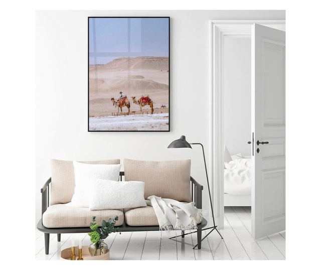 Uokvireni Plakati, Desert Camel, 80x60 cm, Črn okvir