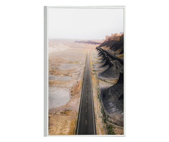 Uokvireni Plakati, Desert Road in Utah, 80x60 cm, Bijeli okvir