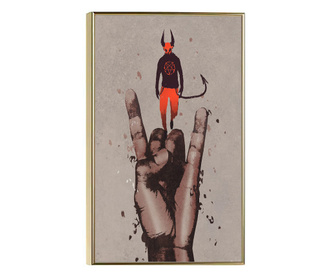Uokvireni Plakati, Devil Hand, 50x 70 cm, Zlatni okvir