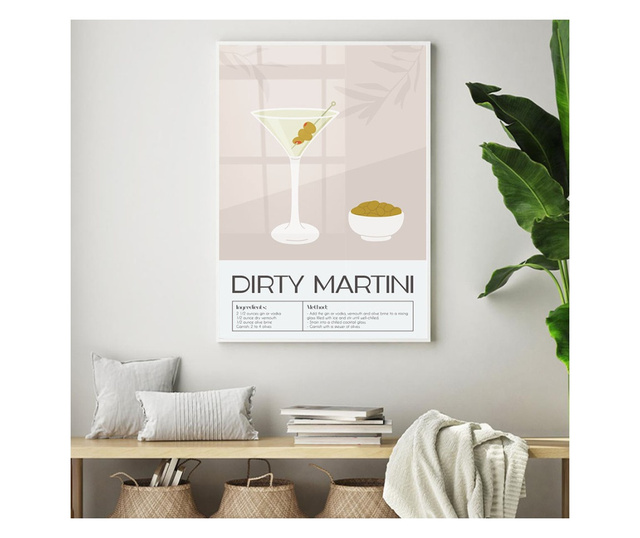 Uokvireni Plakati, Diry Martini, 80x60 cm, Bijeli okvir