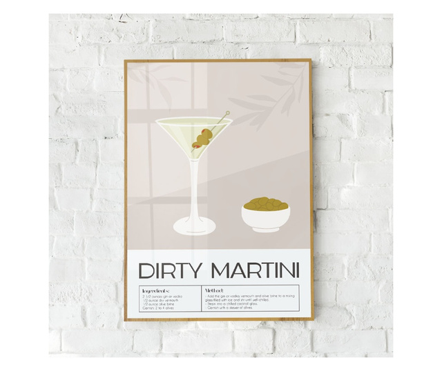 Uokvireni Plakati, Diry Martini, 60x40 cm, Zlatni okvir