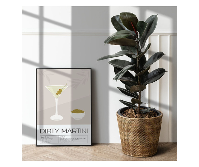 Uokvireni Plakati, Diry Martini, 80x60 cm, Črn okvir