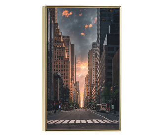 Uokvireni Plakati, Downtown New York, 60x40 cm, Zlatni okvir