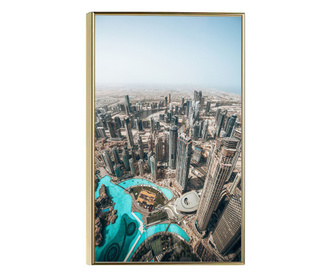 Uokvireni Plakati, Dubai Buildings, 80x60 cm, Zlatni okvir
