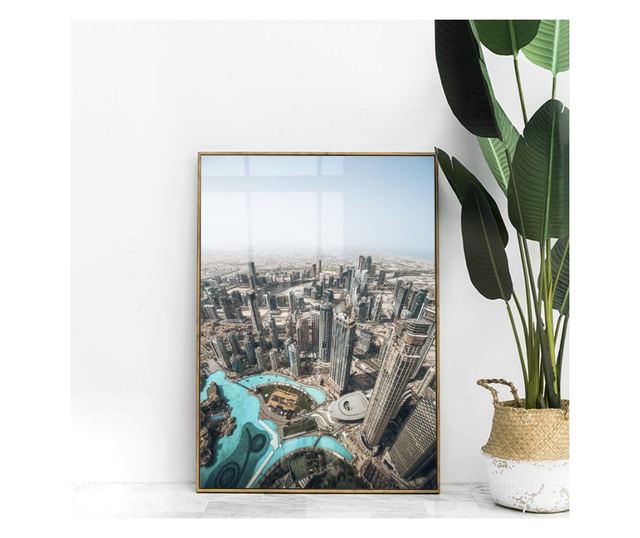 Uokvireni Plakati, Dubai Buildings, 60x40 cm, Zlatni okvir