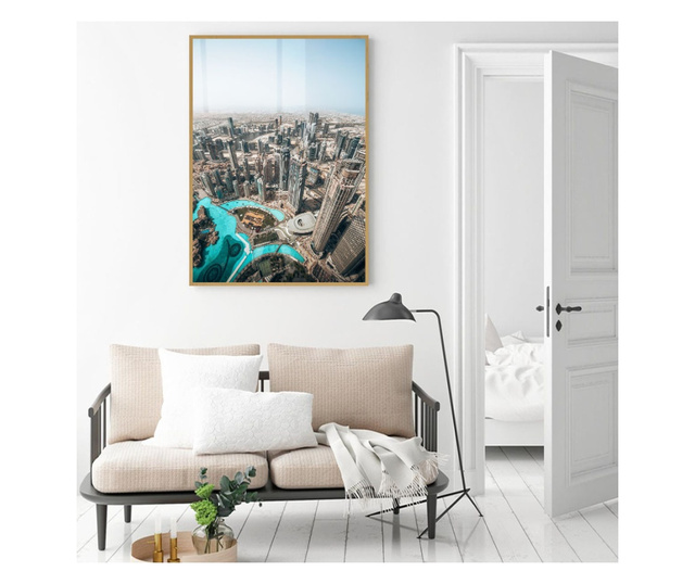 Uokvireni Plakati, Dubai Buildings, 60x40 cm, Zlatni okvir