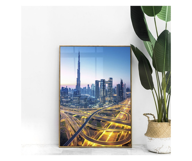 Uokvireni Plakati, Dubai City Center, 60x40 cm, Zlatni okvir