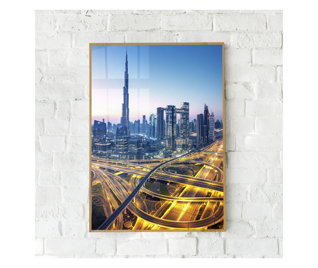 Uokvireni Plakati, Dubai City Center, 50x 70 cm, Zlatni okvir