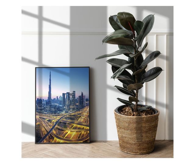 Uokvireni Plakati, Dubai City Center, 21 x 30 cm, Črn okvir