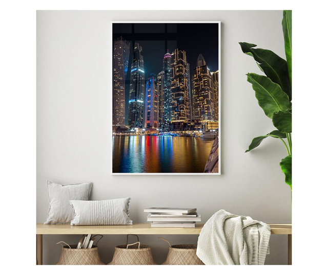 Uokvireni Plakati, Dubai Marina, 60x40 cm, Bijeli okvir