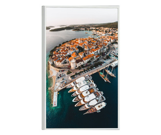 Uokvireni Plakati, Dubrovnik, 80x60 cm, Bijeli okvir