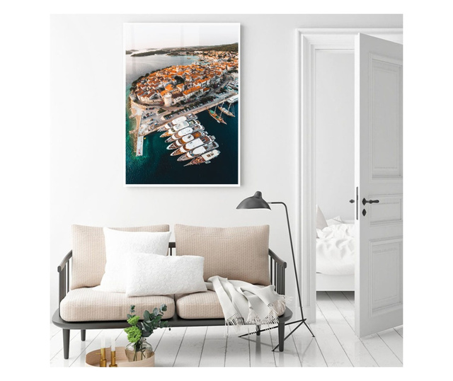 Uokvireni Plakati, Dubrovnik, 80x60 cm, Bijeli okvir