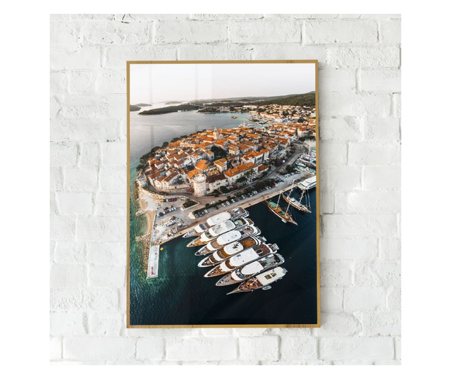 Uokvireni Plakati, Dubrovnik, 21 x 30 cm, Zlatni okvir