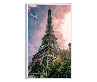 Uokvireni Plakati, Eiffel Under Pink Sky, 21 x 30 cm, Bijeli okvir